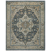 9x12 Blue, Gray, Slate Color Hand Knotted Oushak Wool Oriental Rug