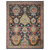 9x12 Blue, Burnt Orange, Gold Color Hand Knotted Oushak Wool Oriental Rug