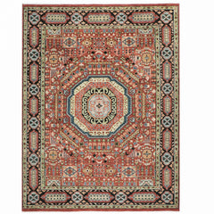 9x12 Burnt Orange, Lime, Beige Color Hand Knotted Oushak Wool Traditional Oriental Rug