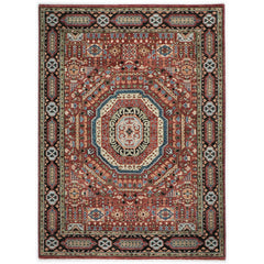 9x12 Rust, Sage, Blue Color Hand Knotted Oushak Wool Traditional Oriental Rug