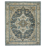 9x12 Blue, Gray, Beige Color Hand Knotted Oushak Wool Oriental Rug