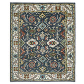 9x12 Blue, Ivory, Green Color Hand Knotted Oushak Wool Oriental Rug