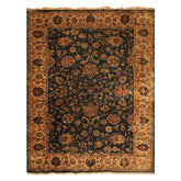 Palace Teal, Beige, Gold Color Hand Knotted Agra New Zealand Wool Traditional Oriental Rug