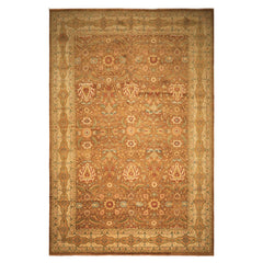 12x18 Caramel, Gold, Beige Color Hand Knotted Oushak Wool Traditional Oriental Rug