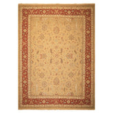 10x14 Tan, Gold, Burnt Orange Color Hand Knotted Soumak Wool Transitional Oriental Rug