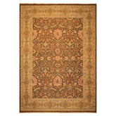 10x14 Brown, Moss, Gold Color Hand Knotted Soumak Wool Transitional Oriental Rug