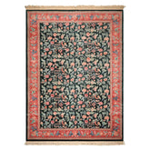 10x14 Emerald, Pink, Rose Color Hand Knotted Sino Persian Wool & Silk Traditional Oriental Rug