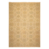 9x12 Beige, Mint, Peach Color Hand Knotted Soumak Wool Transitional Oriental Rug