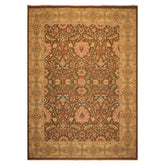 9x12 Brown, Taupe, Green Color Hand Knotted Soumak Wool Transitional Oriental Rug