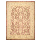 9x12 Taupe, Ivory, Tan Color Hand Knotted Chobi Peshawar Wool Transitional Oriental Rug