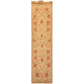 Runner Beige, Rust, Gold Color Hand Knotted Soumak Wool Transitional Oriental Rug