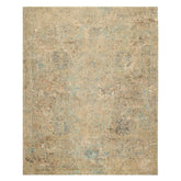 8x10 Beige, Turquoise, Gray Color Hand Knotted Sherpa Wool & Silk Modern & Contemporary Oriental Rug