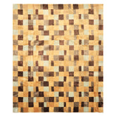 8x10 Gold, Chocolate, Aqua Color Hand Knotted Tibetan New Zealand Wool Modern & Contemporay Oriental Rug