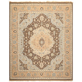 8x10 Peach, Brown, Mint Color Hand Knotted Soumak Wool Traditional Oriental Rug