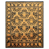 9x11 Black, Beige, Gold Color Hand Knotted Tibetan New Zealand Wool Transitional Oriental Rug