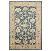 6x9 Navy, Gray, Beige Color Hand Knotted Oushak Wool Traditional Oriental Rug