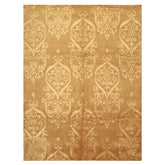 8x10 Tone on Tone Gold, , Color Hand Knotted Tibetan Wool & Bamboo Silk Transitional Oriental Rug