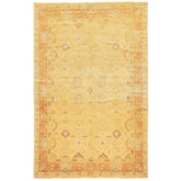 6x9 Warm Beige, Light Gold, Caramel Color Hand Knotted Oushak New Zealand Wool Traditional Oriental Rug