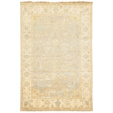 6x9 Gray, Slate, Ivory Color Hand Knotted Oushak Wool Transitional Oriental Rug