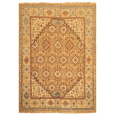8x10 Caramel, Beige, Brown Color Hand Knotted Oushak Wool Transitional Oriental Rug