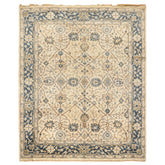 8x10 Beige, Slate, Gray Color Hand Knotted Oushak Wool Transitional Oriental Rug
