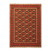 6x9 Green, Rose, Charcoal Color Hand Knotted Wool Traditional Oriental Rug
