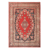 10x14 Coral, Ivory, Blush Color Hand Knotted Sarouk Wool Traditional Oriental Rug