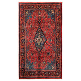 7x12 Wine, Navy, Turquoise Color Hand Knotted Tabriz Wool Traditional Oriental Rug