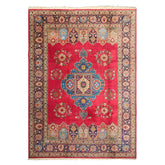 8x11 Coral, Navy, Ivory Color Hand Knotted Tabriz Wool Traditional Oriental Rug