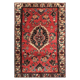 6x9 Red, Ivory, Green Color Hand Knotted Bakhtiari Wool Oriental Rug