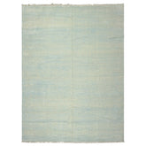 9x12 Ivory, Aqua, Color Hand Knotted Tibetan Wool & Silk Modern & Contemporary Oriental Rug