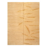 8x10 Tan, Gold, Gray Color Hand Knotted Tibetan Wool & Pure Silk Transitional Oriental Rug