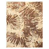 8x10 Brown, Beige, Blue Color Hand Knotted Tibetan Wool & Pure Silk Modern & Contemporay Oriental Rug