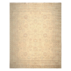 9x12 Beige, Aqua, Brown Color Hand Knotted Wool Traditional Oriental Rug