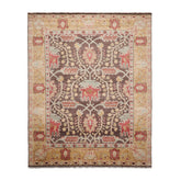 Multi Size Brown Mustard Beige Color Hand Knotted William Morris Wool Oriental Rug