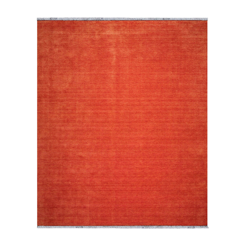 Multi Size Burnt Orange Color Hand Knotted Wool Modern Oriental Rug