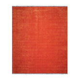 Multi Size Burnt Orange Color Hand Knotted Wool Modern Oriental Rug