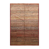 6x9 Rust, Beige, Blue Color Hand Knotted Chobi Peshawar 100% Wool Modern Oriental Rug
