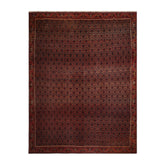 10x14 Black, Orange, Gold Color Hand Knotted 100% Wool Traditional Oriental Rug