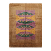5x7 Lavender, Gold, Brown Color Hand Knotted 100% Wool Contemporary Oriental Rug