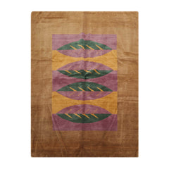 5x7 Lavender, Gold, Brown Color Hand Knotted 100% Wool Contemporary Oriental Rug