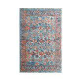 Multi Size Blue Burnt Orange Peach Color Hand Knotted Indo Oushak Wool Traditional Oriental Rug