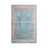 Multi Size Turquoise Light Gold Rose Color Hand Knotted Indo Oushak Wool Traditional Oriental Rug