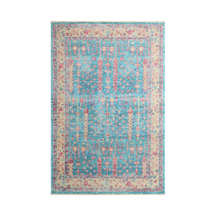 Multi Size Turquoise Light Gold Rose Color Hand Knotted Indo Oushak Wool Traditional Oriental Rug