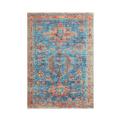 Multi Size Turquoise Burnt Orange Peach Color Hand Knotted Indo Oushak Wool Traditional Oriental Rug