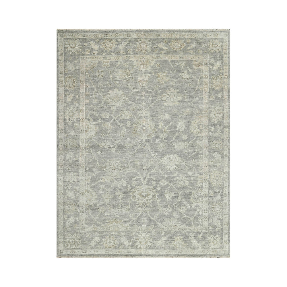 Multi Size Gray Beige Color Hand Knotted Indo Oushak Wool Traditional Oriental Rug