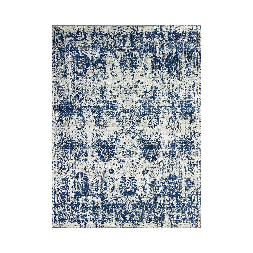 Multi Size Gray Blue Color Hand Knotted Oushak Wool Transitional Oriental Rug