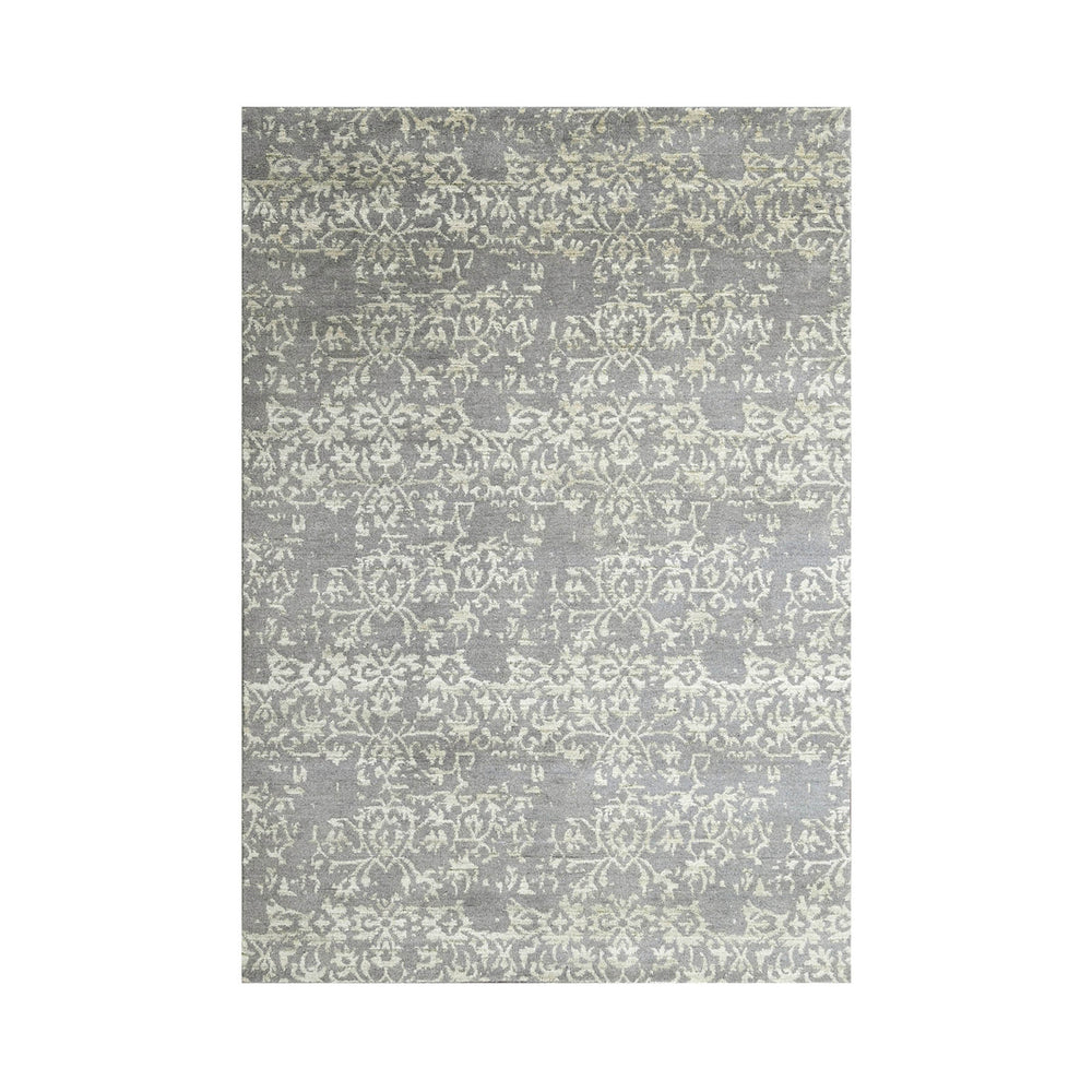 5x7 Gray, Moss, Color Hand Knotted 100% Wool Transitional Oriental Rug