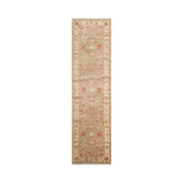 2'6x10 Taupe, Beige, Coral Color Hand Knotted Chobi Peshawar 100% Wool Traditional Oriental Rug