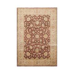 5x8 Brown, Beige, Tan Color Hand Knotted Chobi Peshawar 100% Wool Traditional Oriental Rug